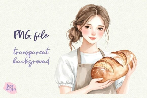 Download Baker Girl Bread PNG Sublimation Design - Sublimation design Collection