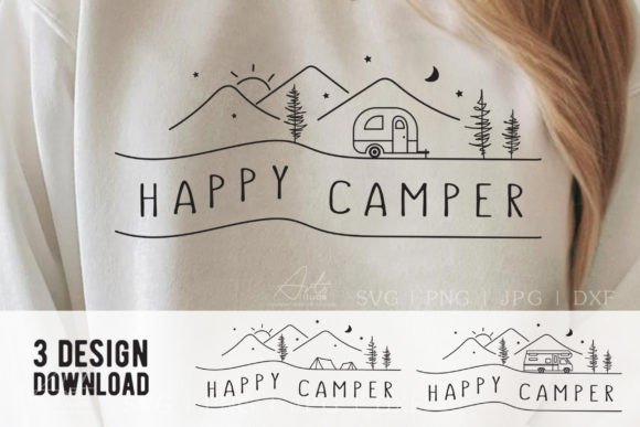 Download Happy Camper SVG, Camping T Shirt Design - T shirt Collection
