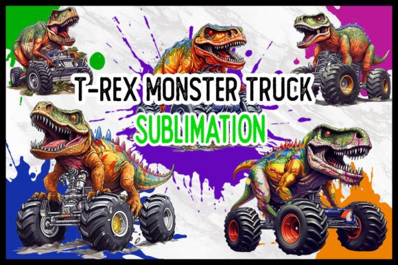 Download T-Rex Monster Truck Sublimation Designs - Sublimation design Collection