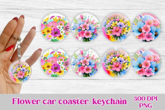 Download Car Coaster Flower Sublimation Design - Sublimation design Collection