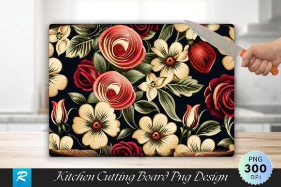 Download Flowers Cutting Board Sublimation Design - Sublimation design Collection