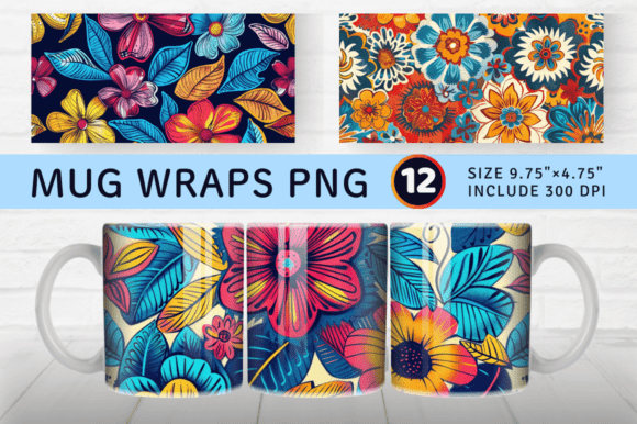Download Flower Boho Mug Wrap Sublimation Design - Sublimation design Collection