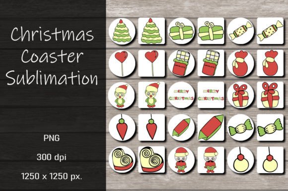 Download Christmas Coaster Sublimation Designs - Sublimation design Collection