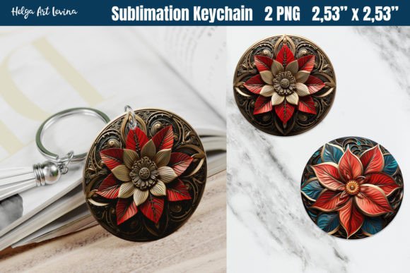 Download 3D Poinsettia Christmas Keychain - Premium Resources