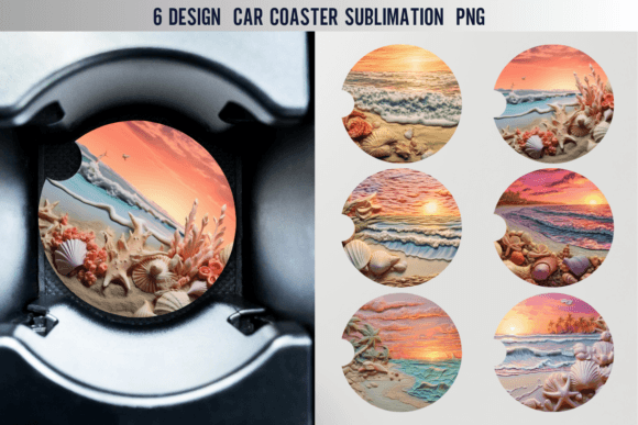 Download Beach Car Coaster Sublimation Designs - Sublimation design Collection